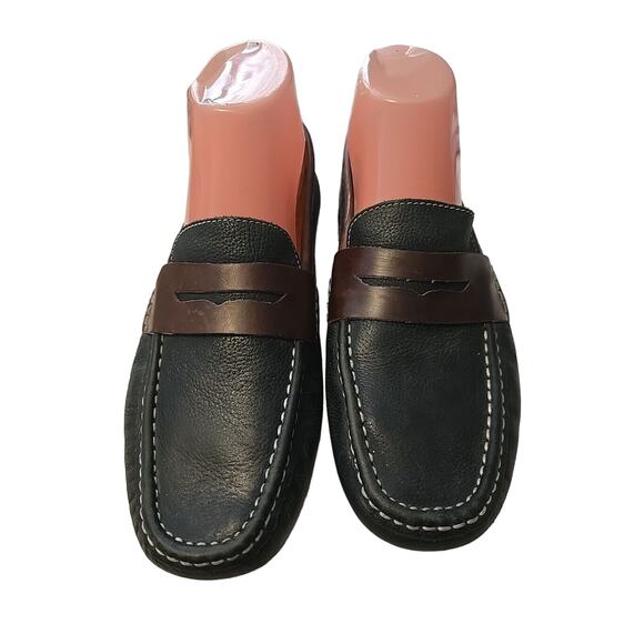 Mercanti Fiorentini Blue Green Leather Penny Loafer Driving Casual Shoes‎ Men 8M main image 2